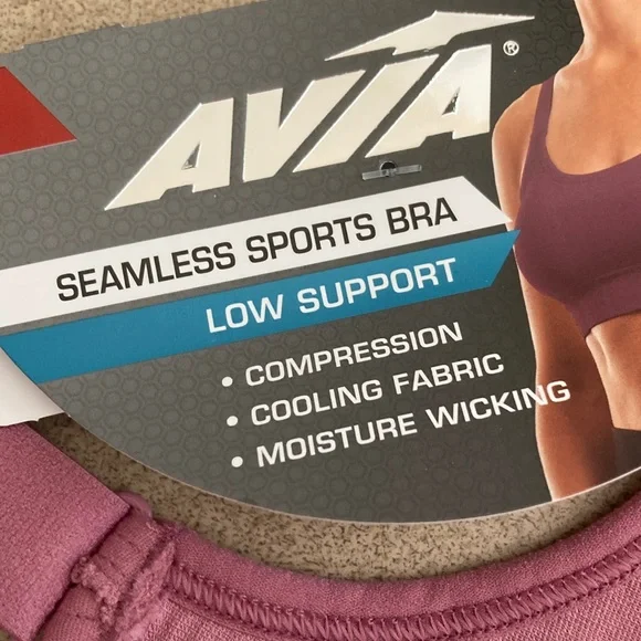 Avia Women's Low Support Sports Bra - Mauve - Picture 5 of 8